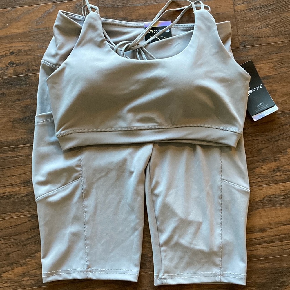 Heather Gray 2-Piece Butt Sculpting Workout Set size M